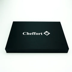 “Cheffort” Premium 9 Piece Ceramic Cutlery Knife and Peeler Set With Elegant Black Gift Box (6" Chef's , 5" Utility, 4" Paring, 3" Fruit Knife, with One Peeler) Black Handle and White Blade, 4 Sheaths Great Gift Idea