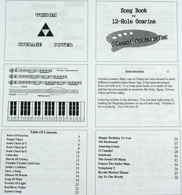 Ocarina of Time Songbook for 12 Hole Ocarina